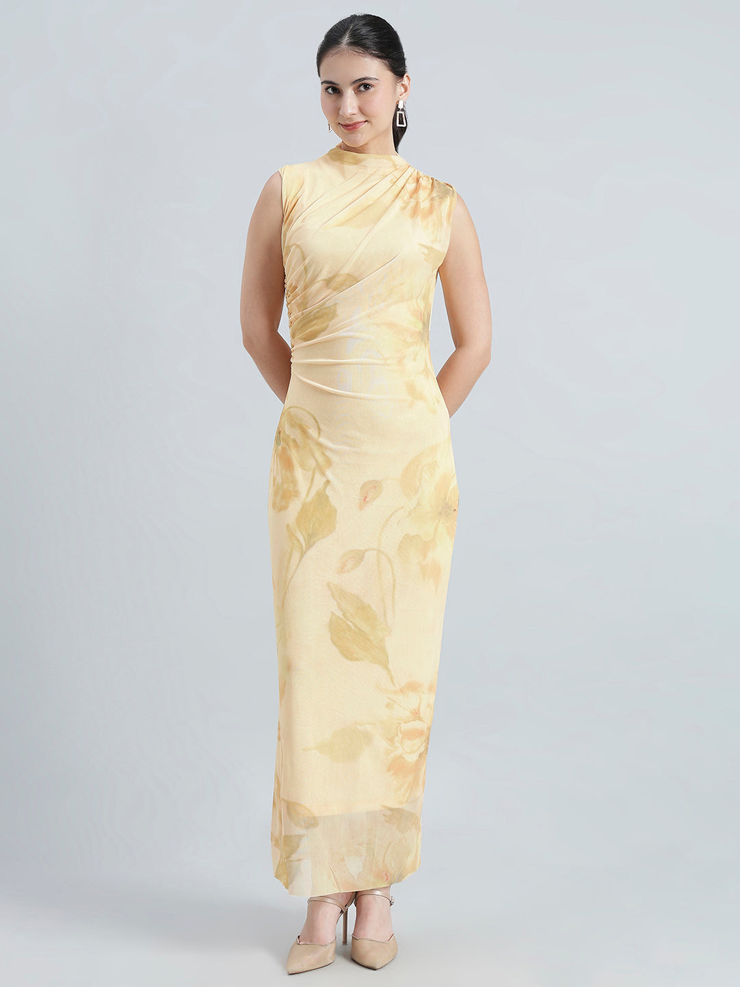 Floral Printed Mesh Dress