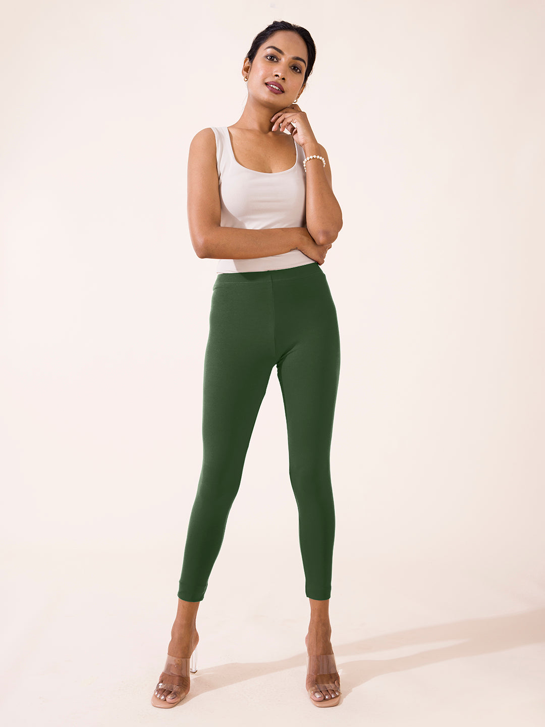 Evergreen Cotton Stretch Ankle Length Leggings