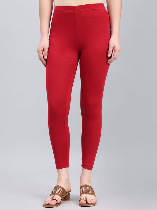 Cherry Cotton Stretch Cropped Leggings