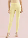 Butter Yellow Cotton Stretch Ankle Length Leggings