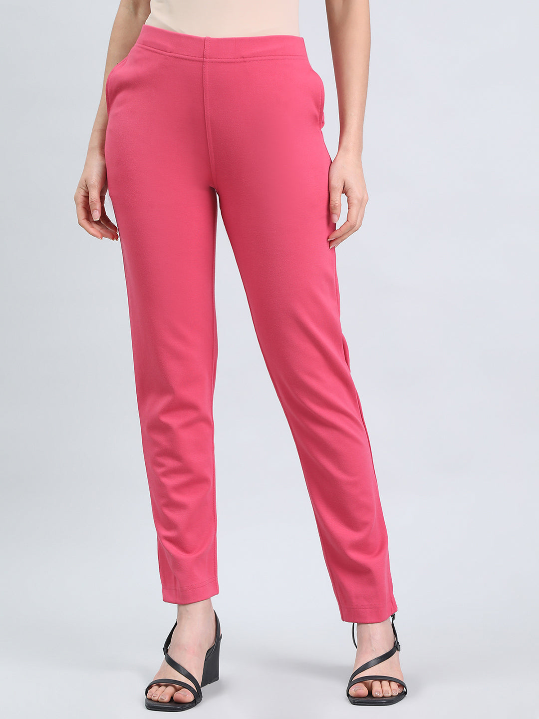 Rusty Pink Ponte Smart Fit Kurti Pant