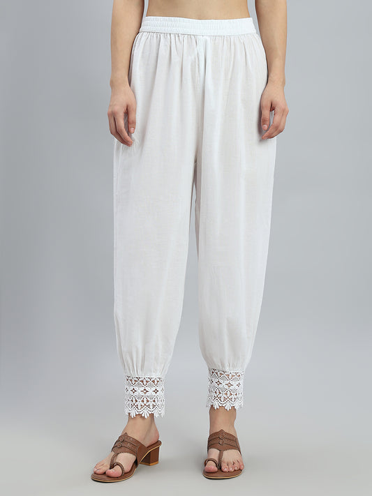 White Embroidered Lace Salwar