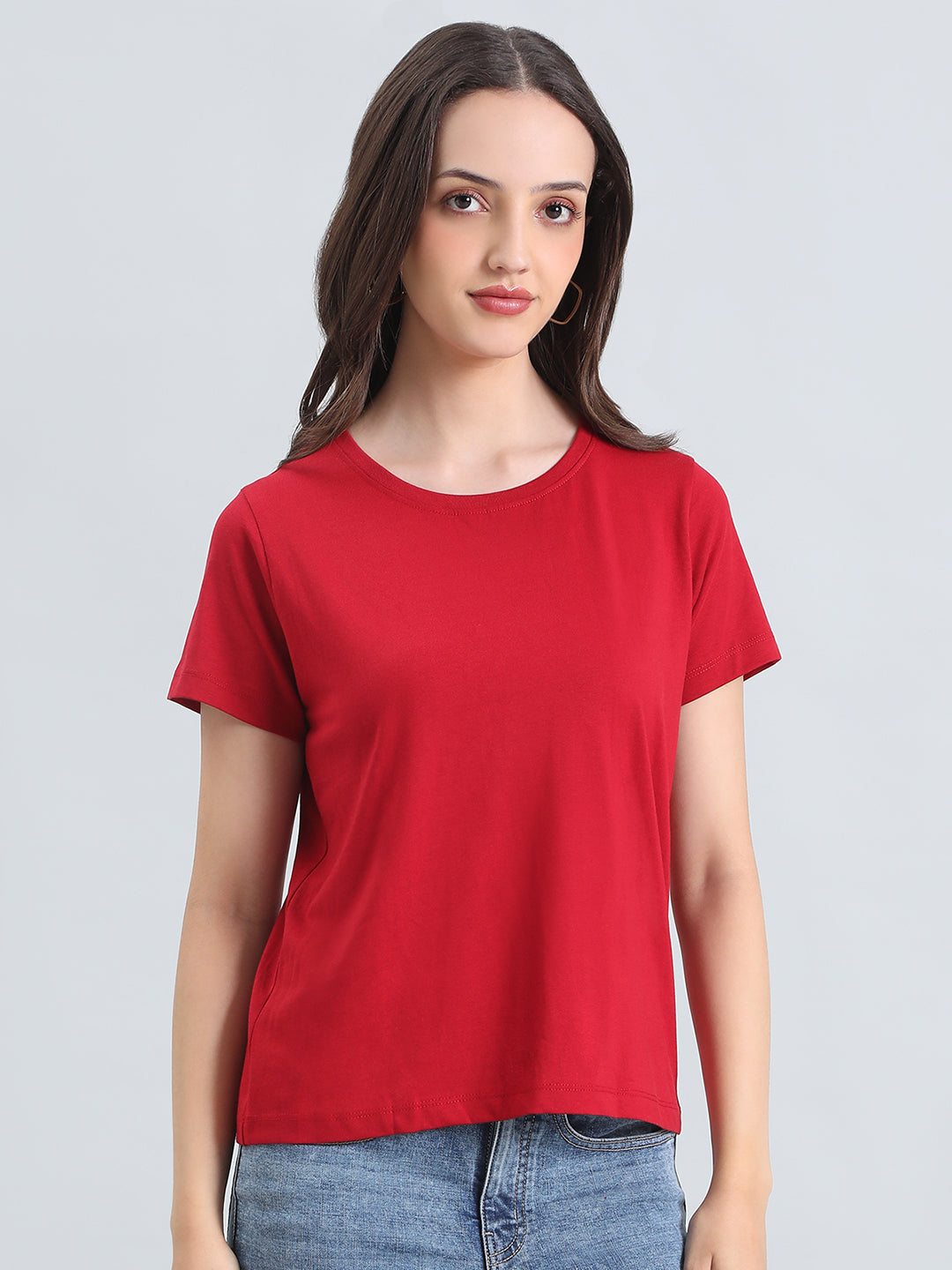 Cotton Jersey Crew Neck Slim Fit T-Shirt