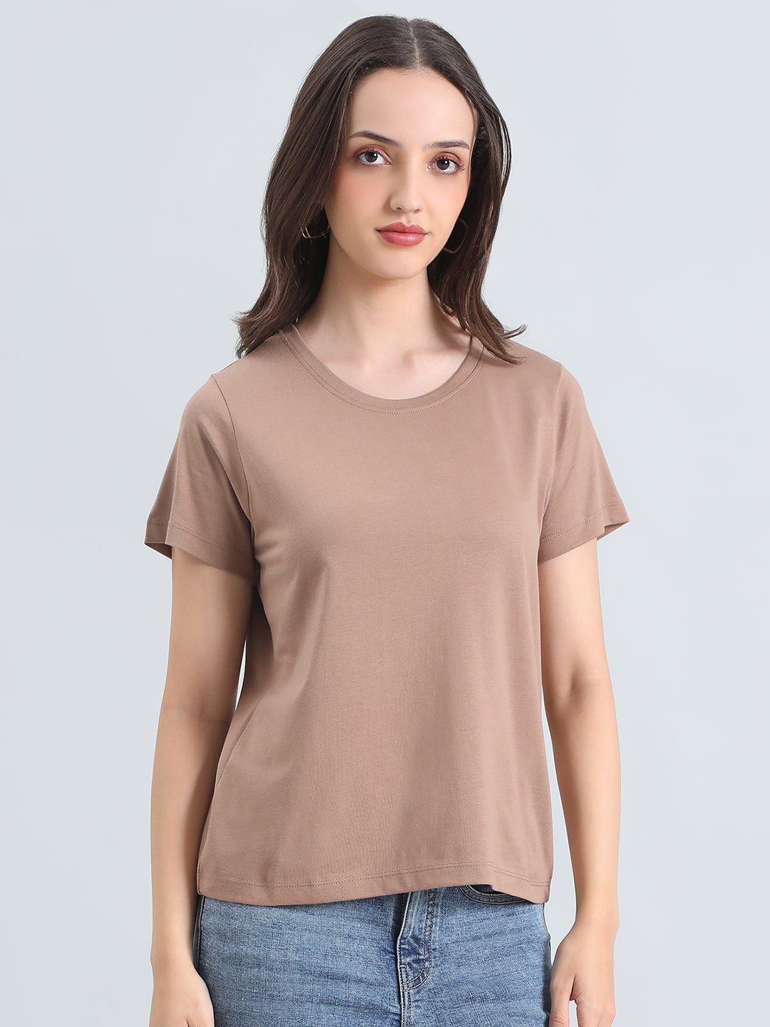 Cotton Jersey Crew Neck Slim Fit T-Shirt