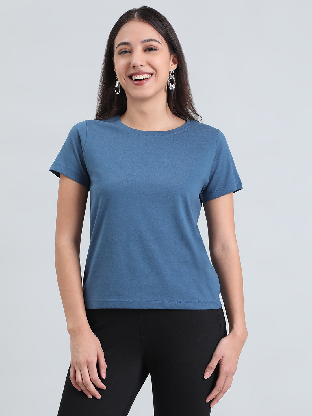 Cotton Jersey Crew Neck Slim Fit T-Shirt