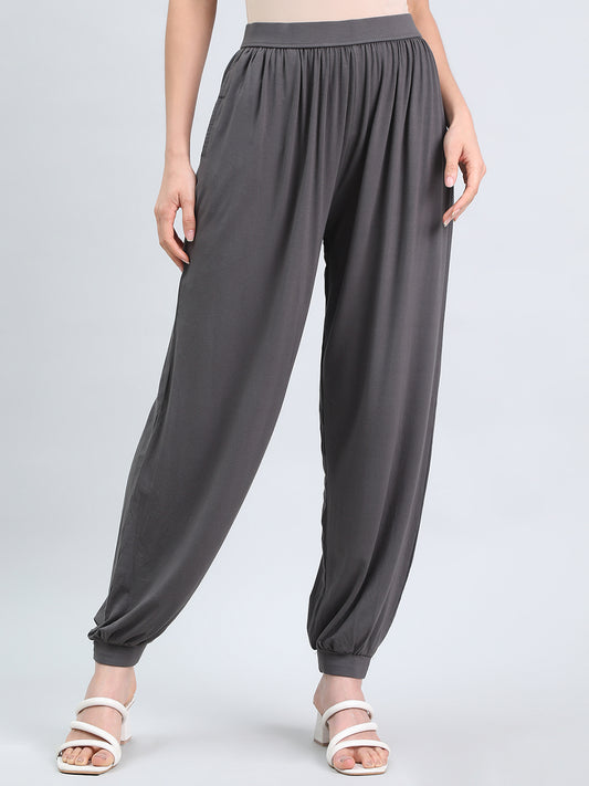 Silver Grey Viscose Stretch Harems