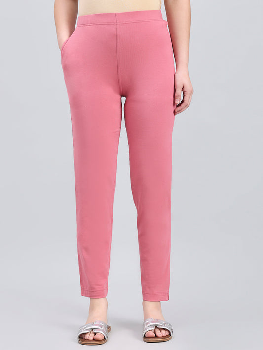 Blush Pink Cotton Stretch Kurti pants