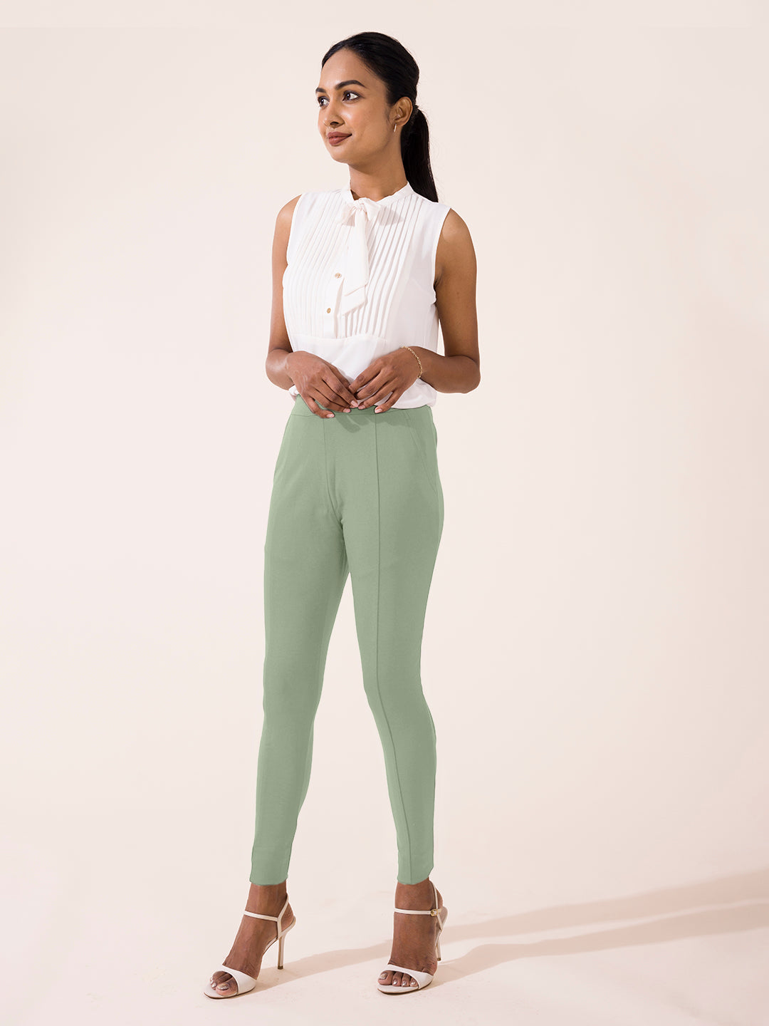 Dusty Green Roma Ponte Pants