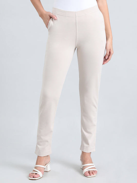 Cream Ponte Smart Fit Kurti Pant