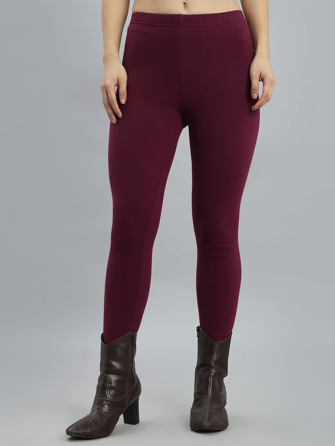 Dark Pink Warm Suede Leggings