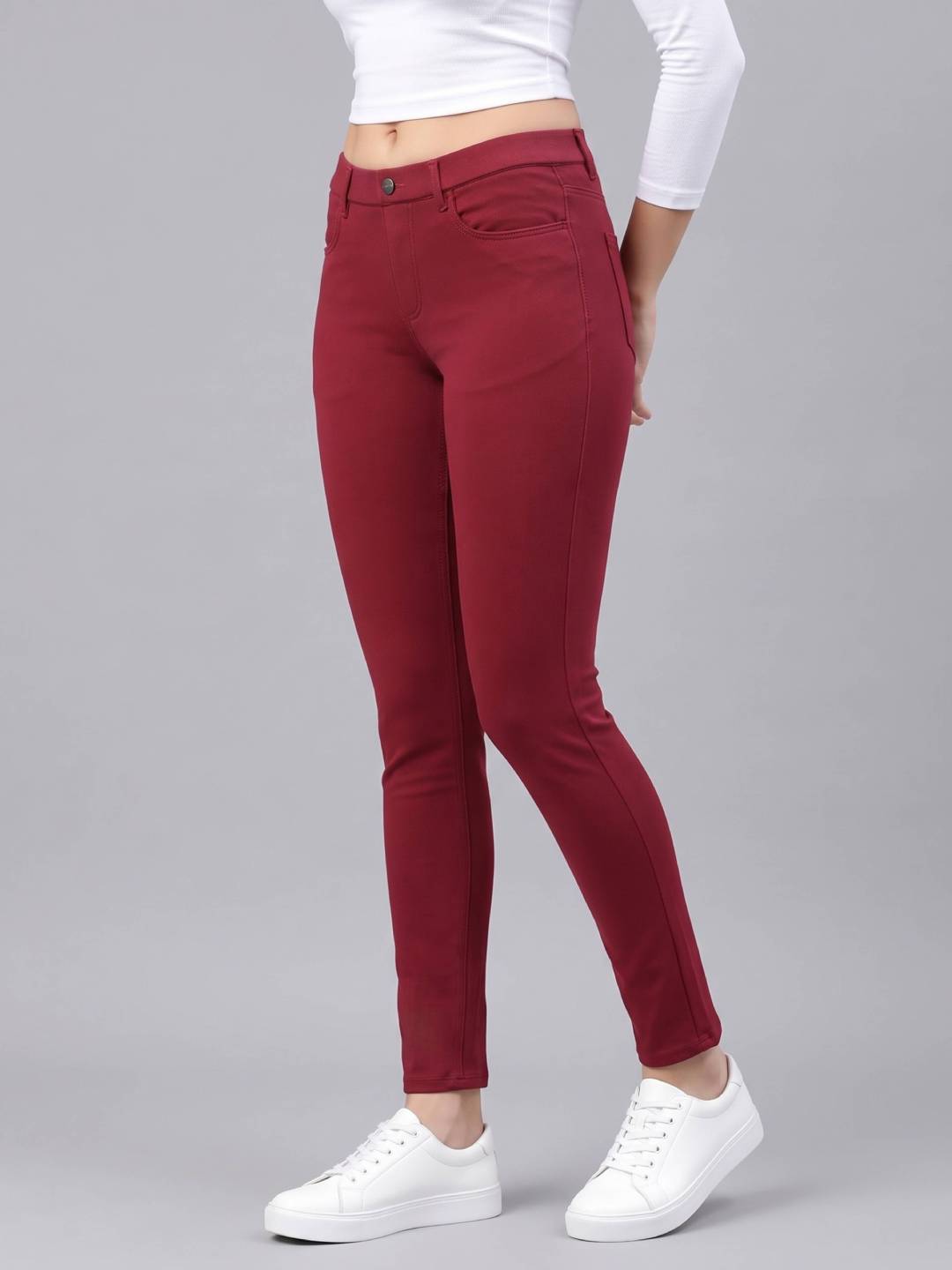 Cherry Cotton Polyester Super Stretch Jeggings