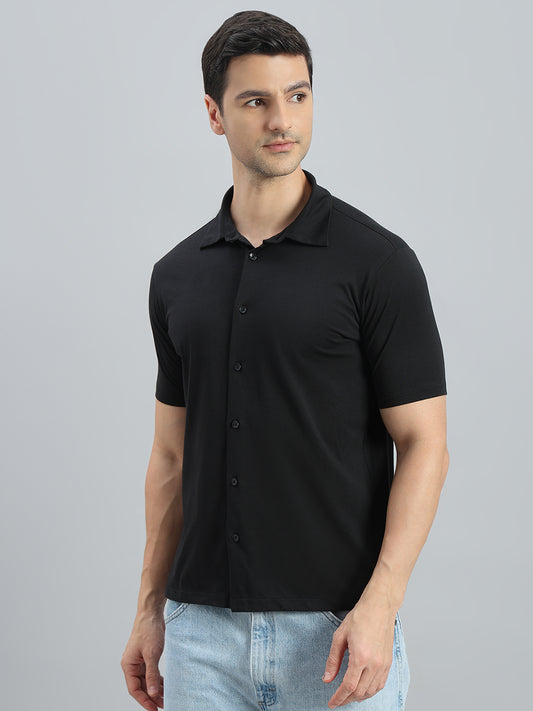 Cotton Stretch Half Sleeves Knit Shirt