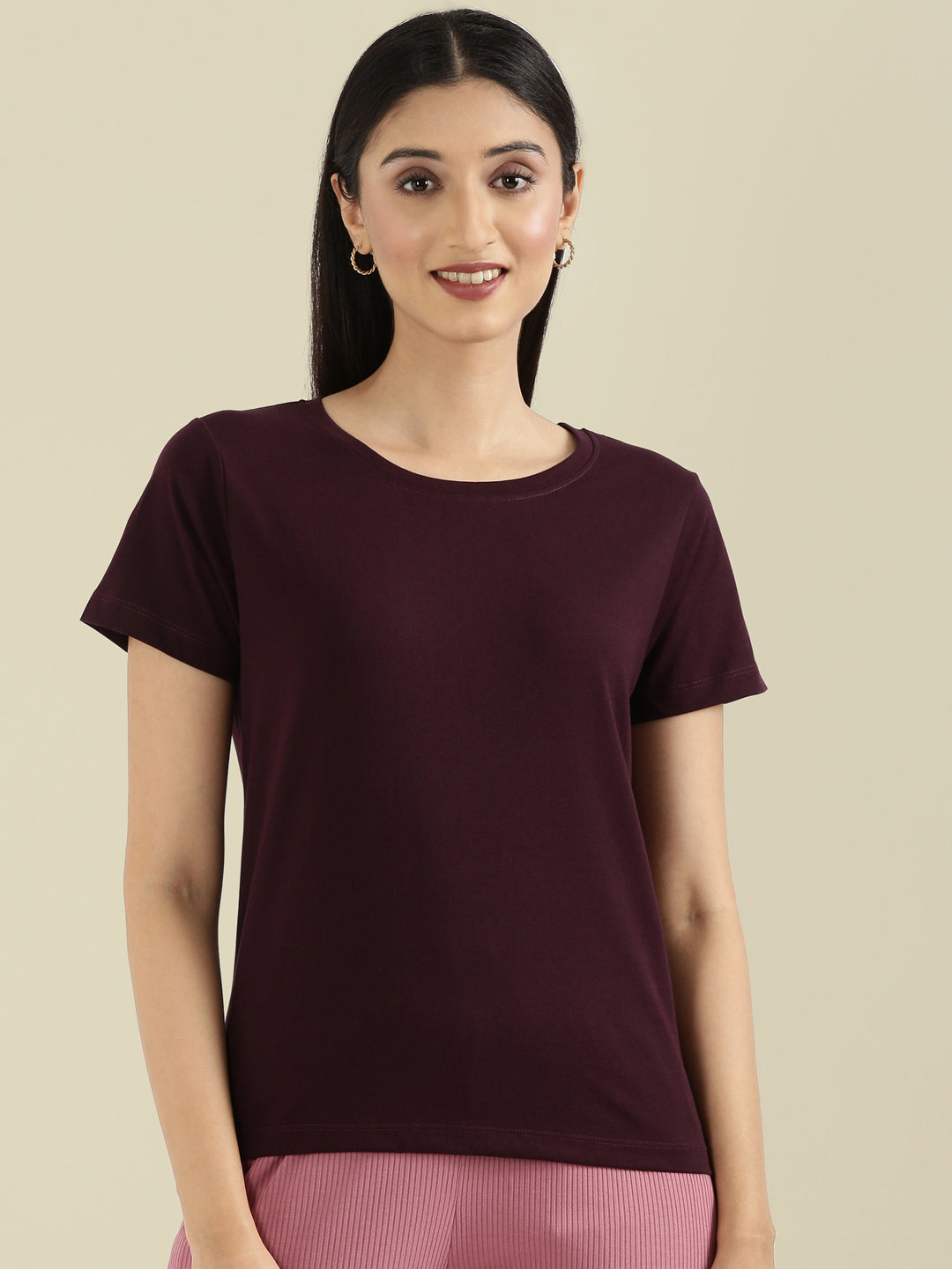 Cotton Jersey Crew Neck Slim Fit T-Shirt