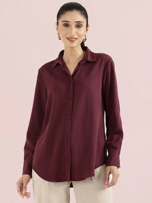 Rayon Classic Collar Long Shirt