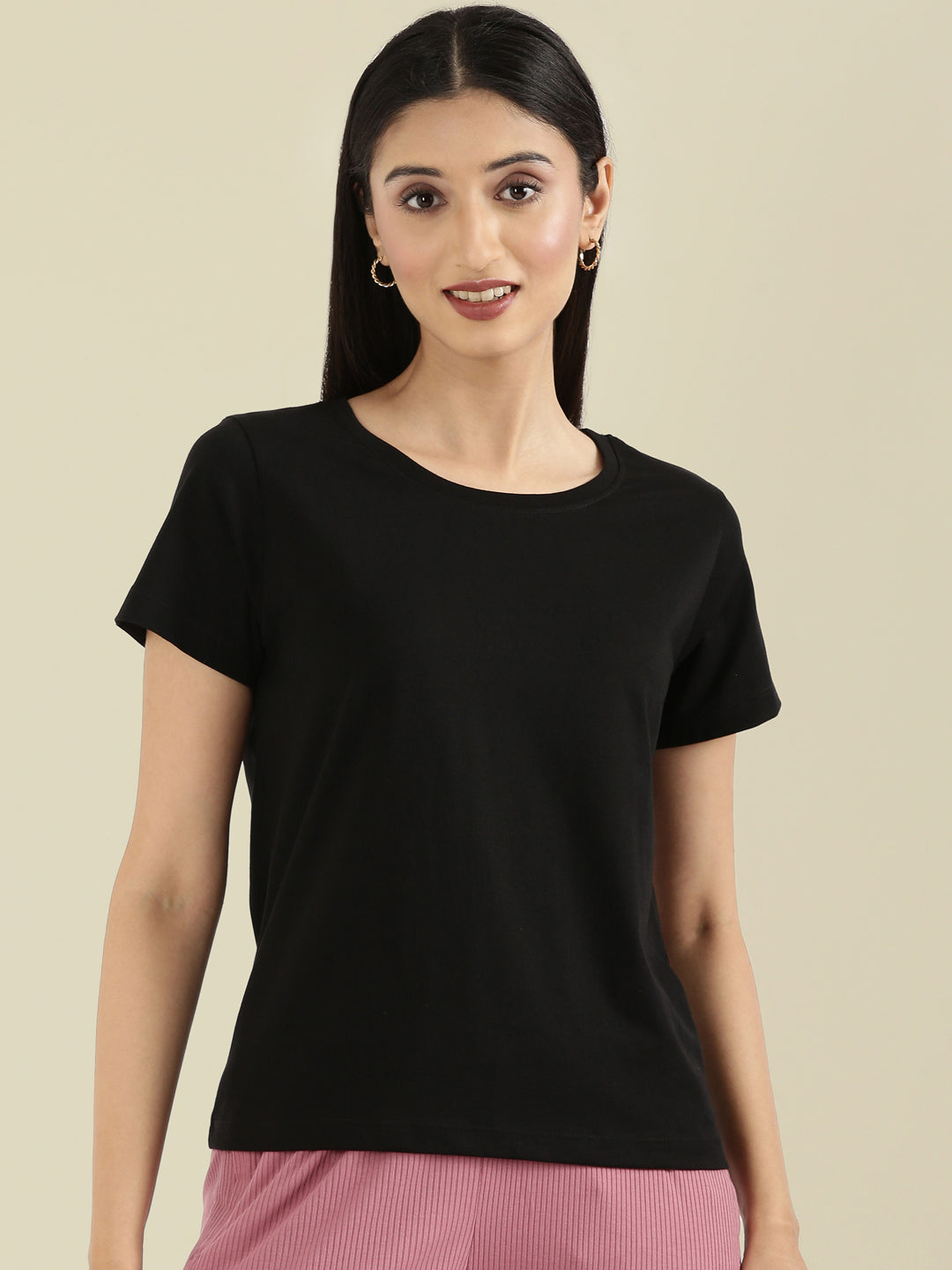 Cotton Jersey Crew Neck Slim Fit T-Shirt