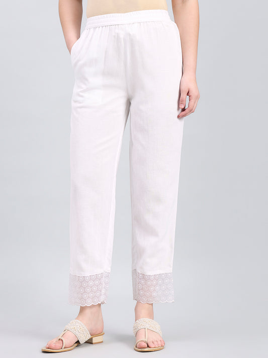White Organza Ethnic Pant