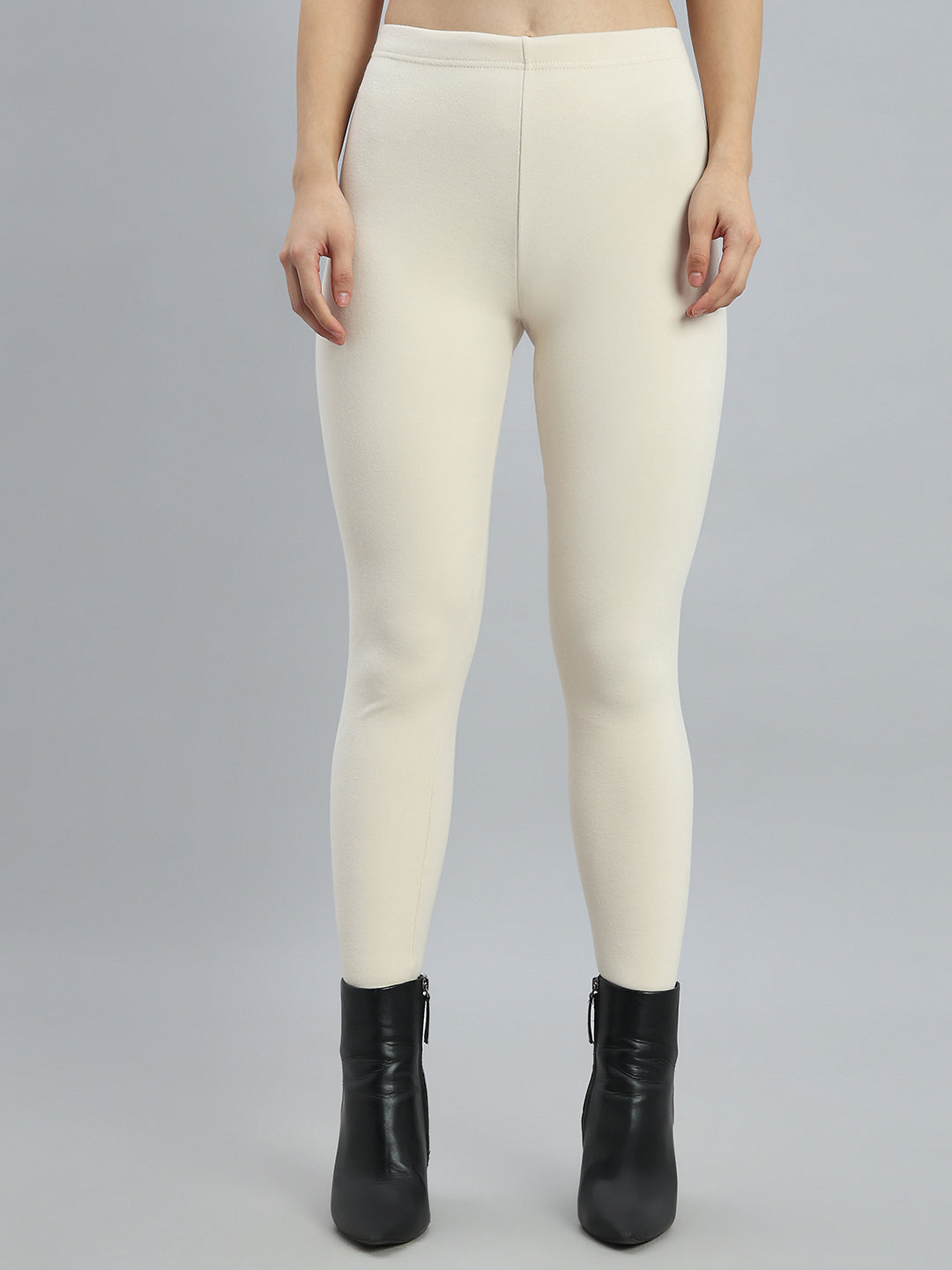 Cream Warm Suede Leggings