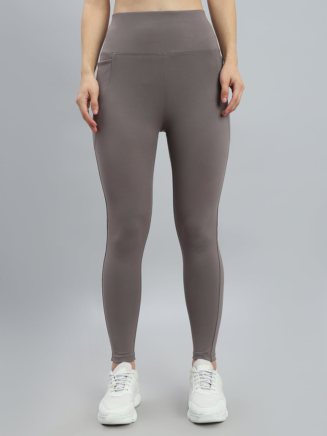 Ebony Grey Nylon Stretch Training Tights