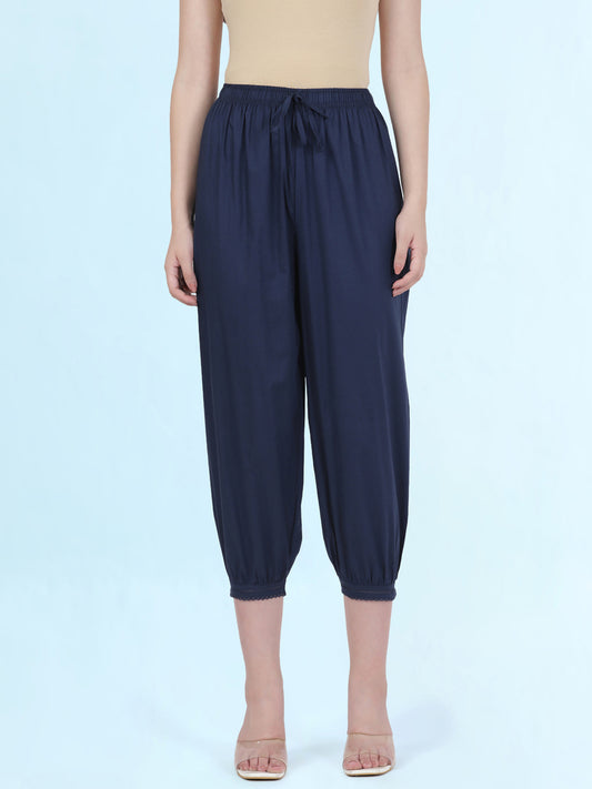 Navy Cotton Cambric Lace Salwar