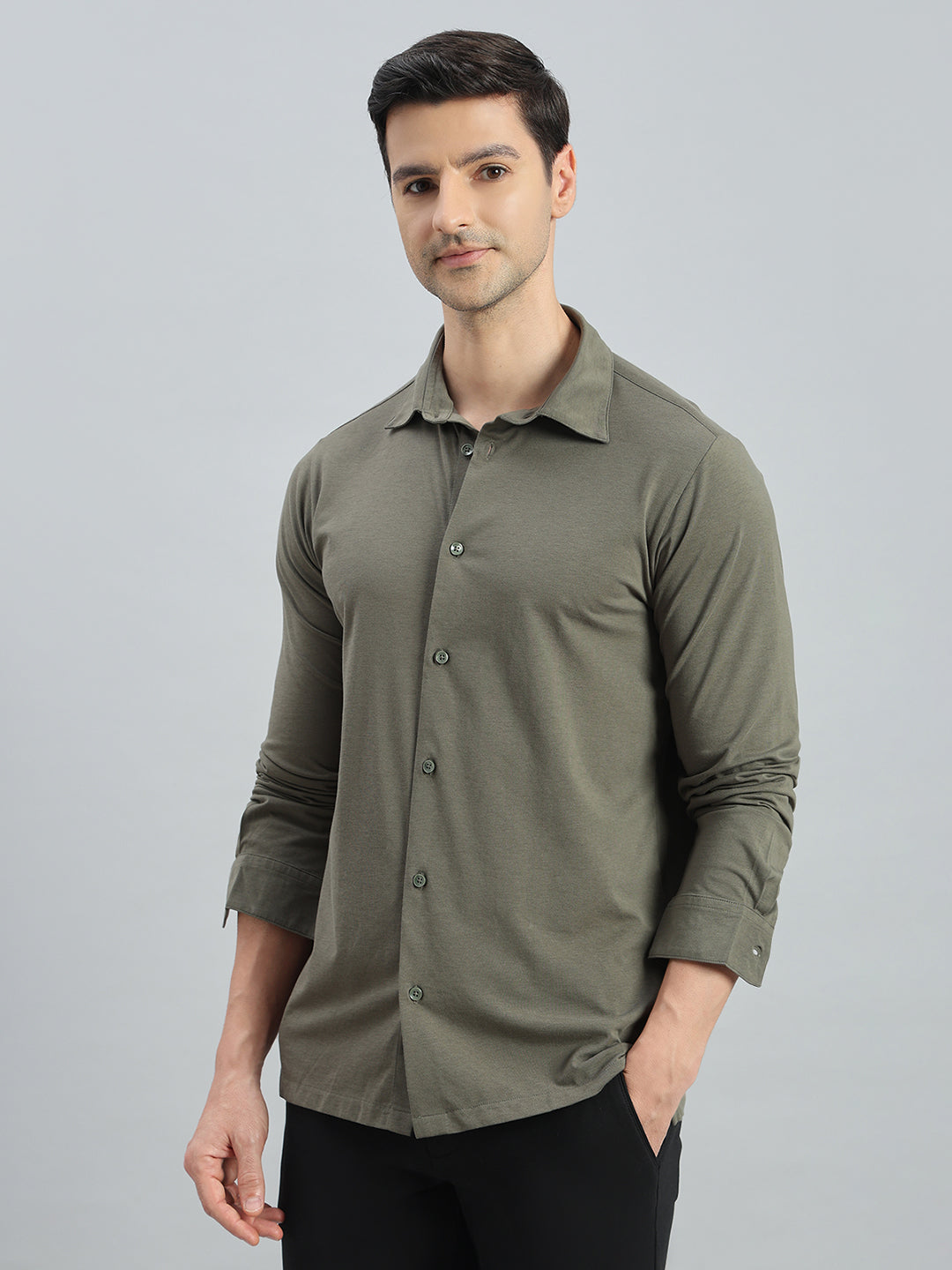 Cotton Stretch Knit Shirt