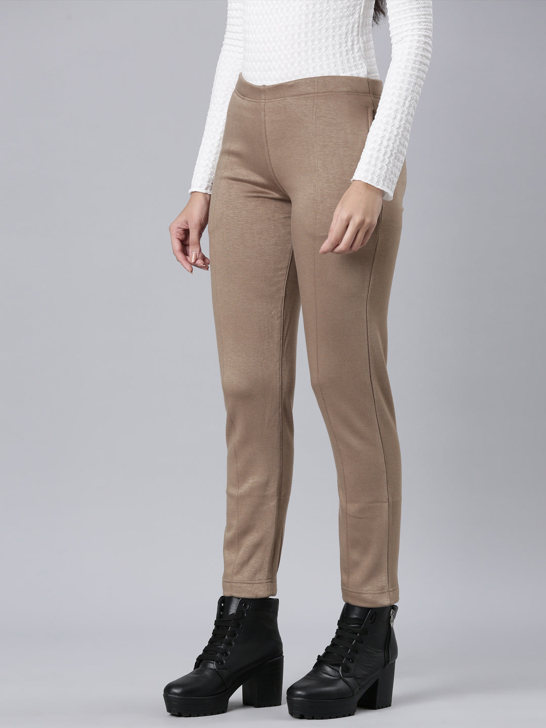 Khaki Fleece Ultra Warm Kurti Pant