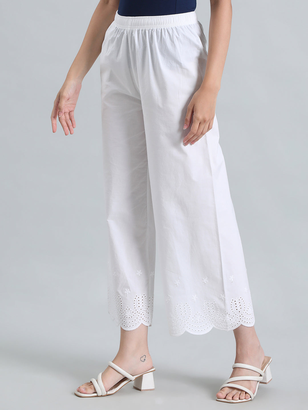 White Cotton Hakoba Palazzo