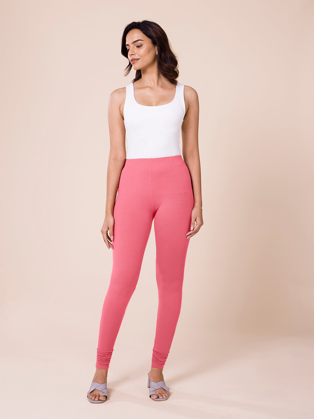 Pink High Waist Ladies Leggings, Straight Fit at Rs 350 in Tiruppur