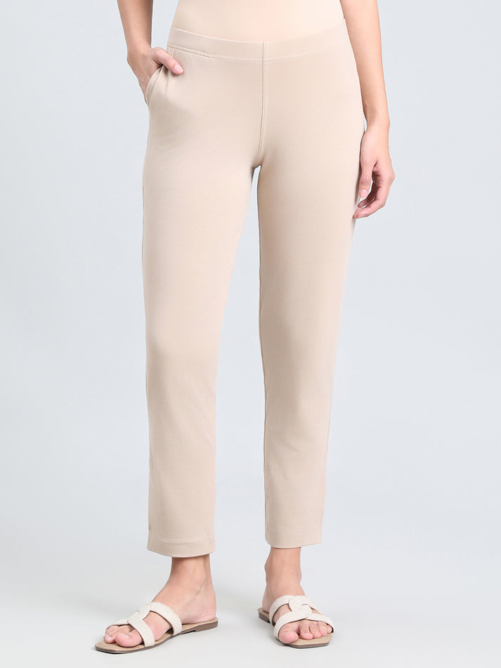 Dark Beige Cotton Stretch Kurti Pants – Go Colors India