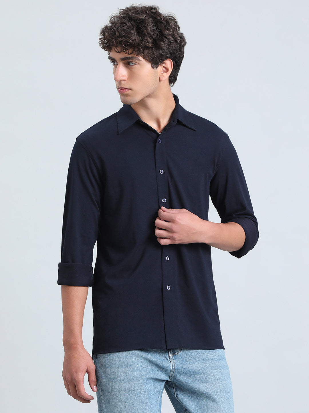 Cotton Stretch Knit Shirt