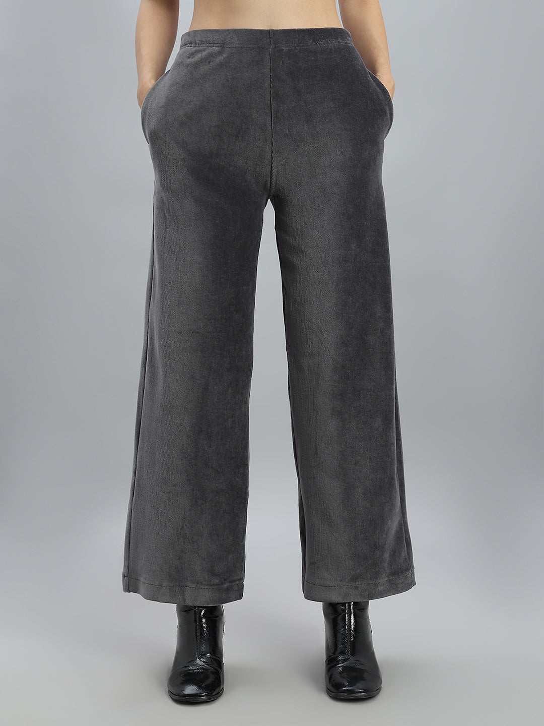 Silver Grey Corduroy Wide Pants
