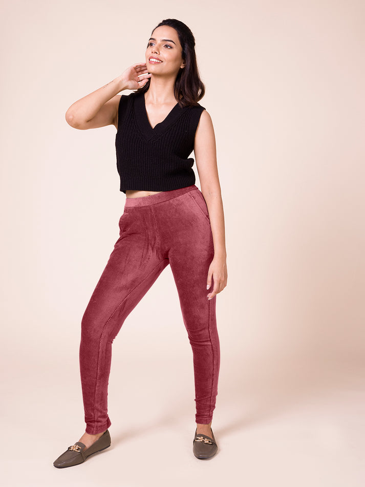 Styliesh Wine Color Jegging for women main image 0