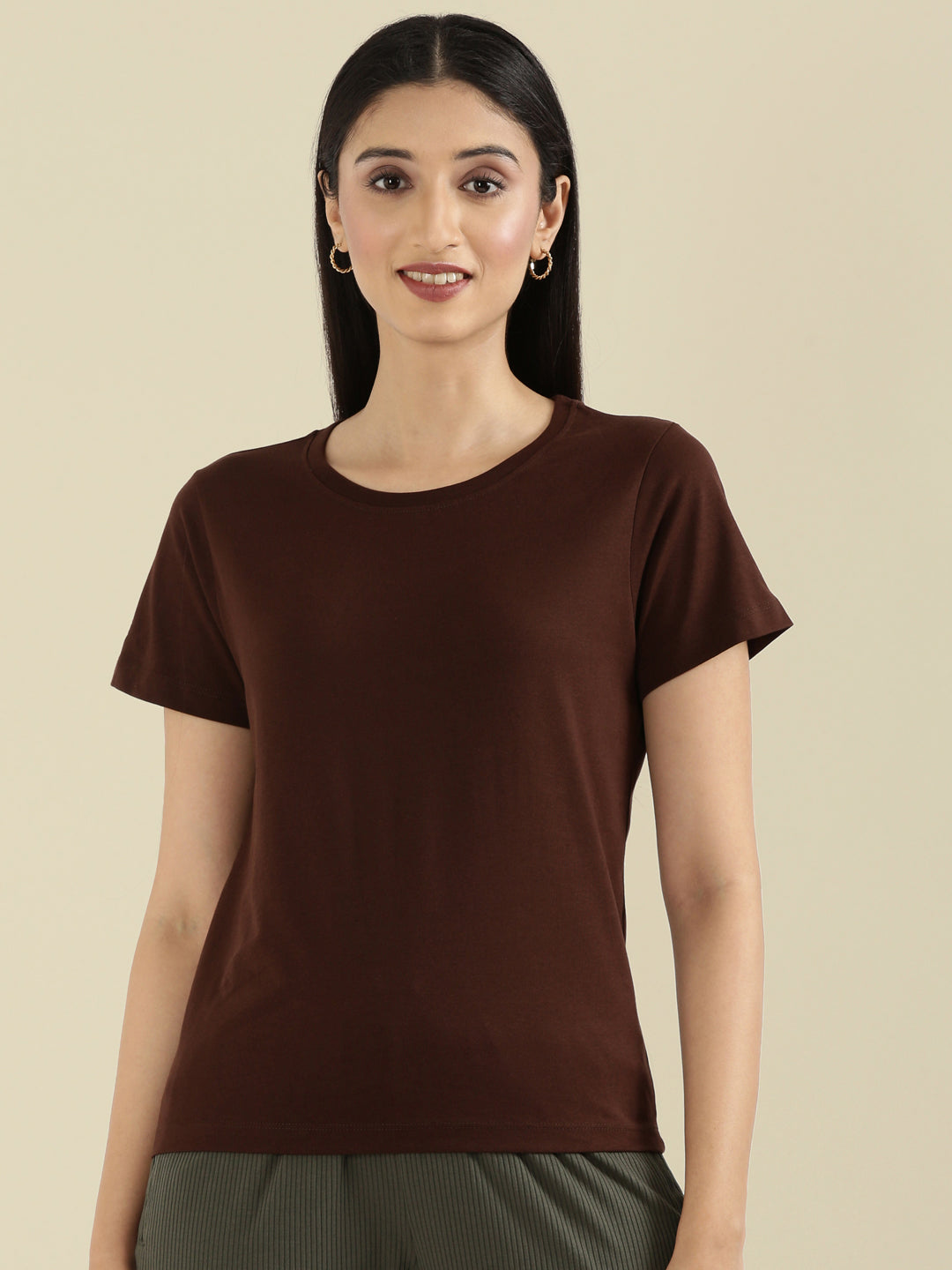 Cotton Jersey Crew Neck Slim Fit T-Shirt