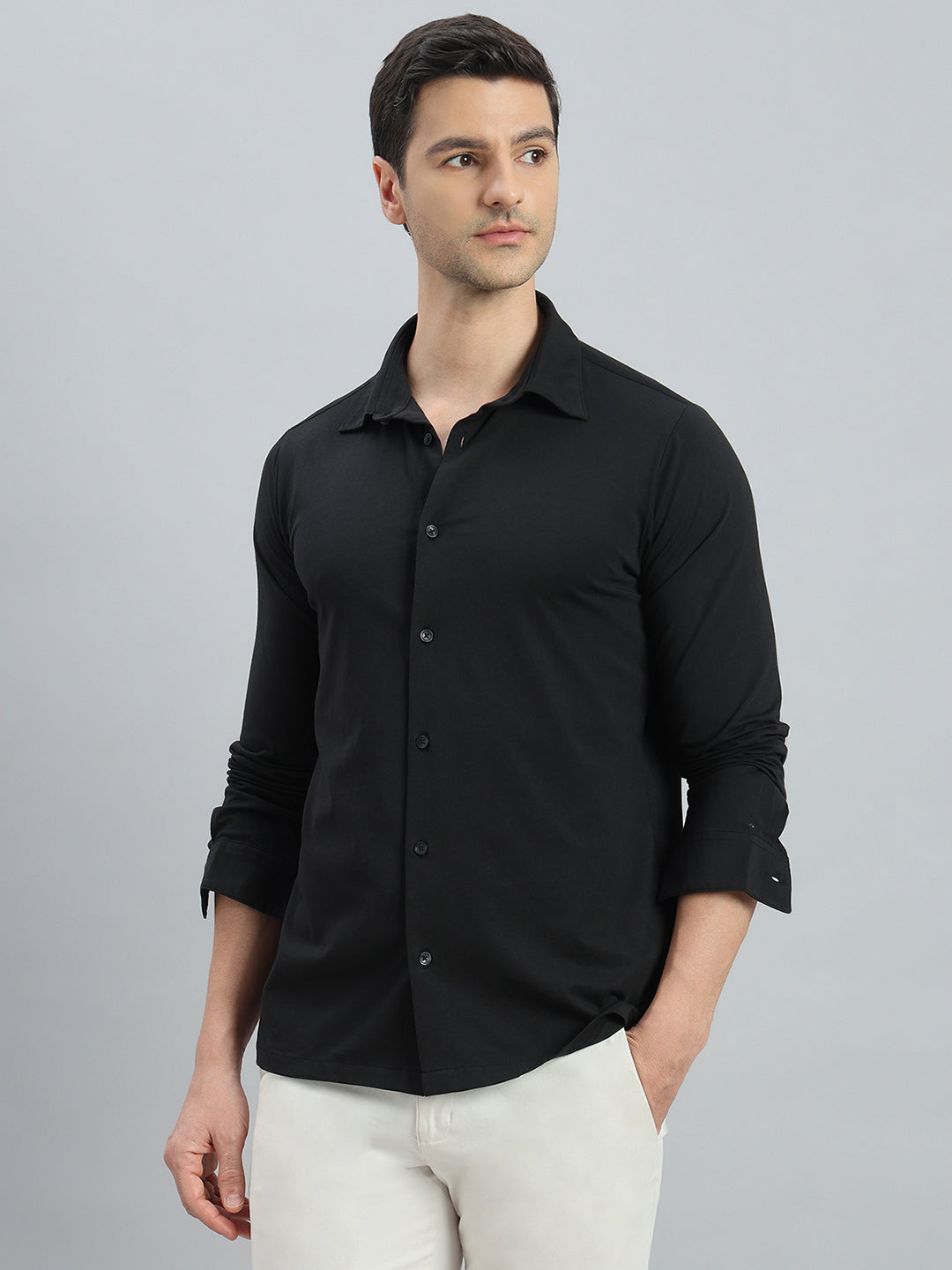 Cotton Stretch Knit Shirt