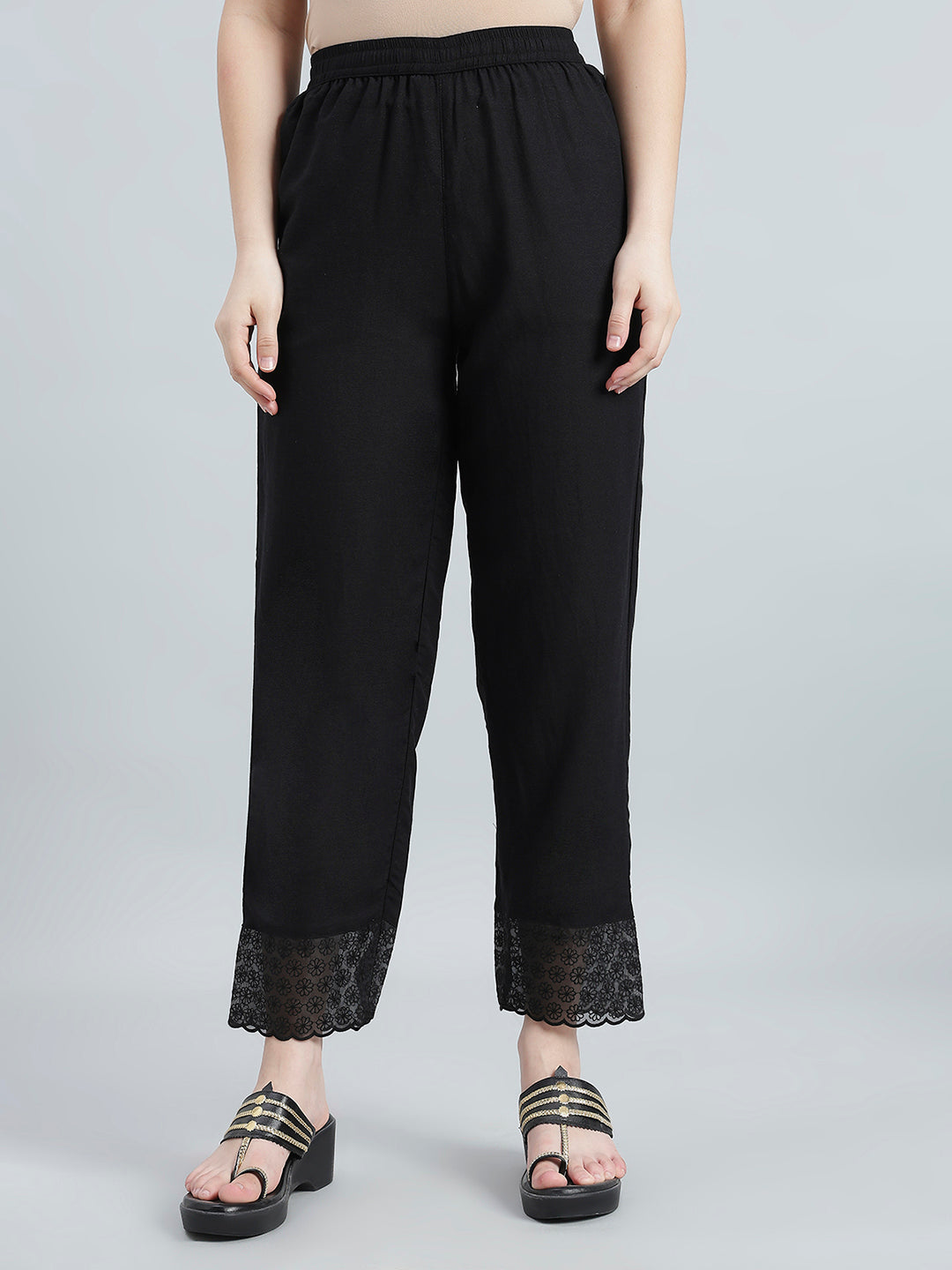 Black Organza Ethnic Pant