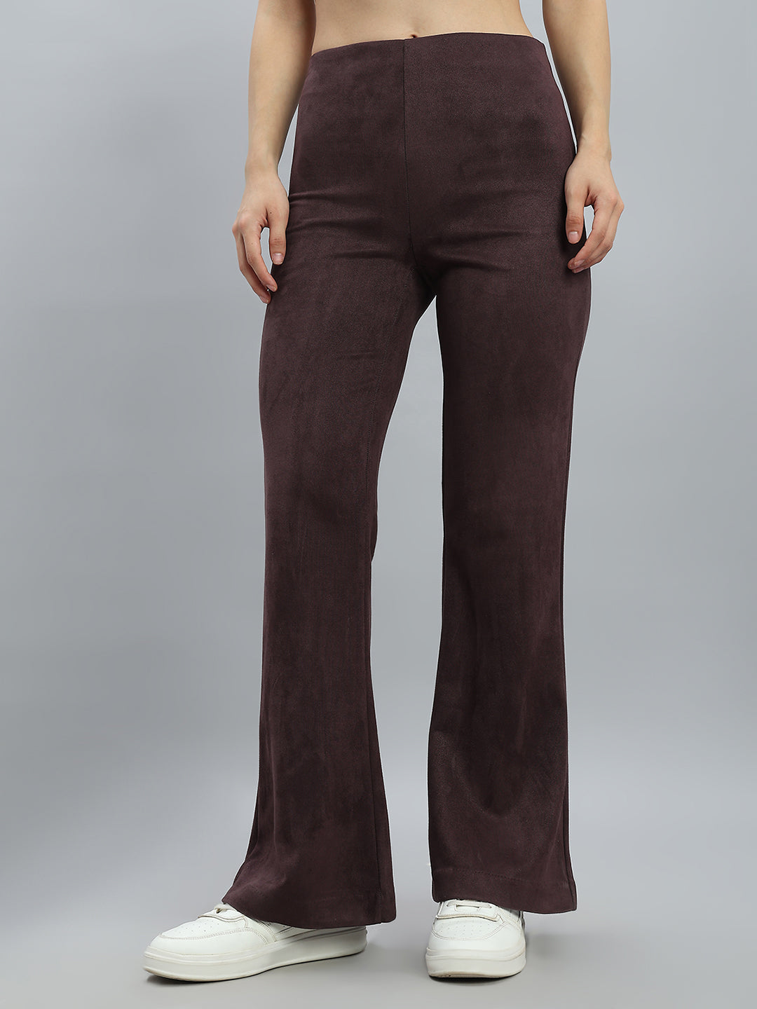 Dark Wine Suede Bell Bottom
