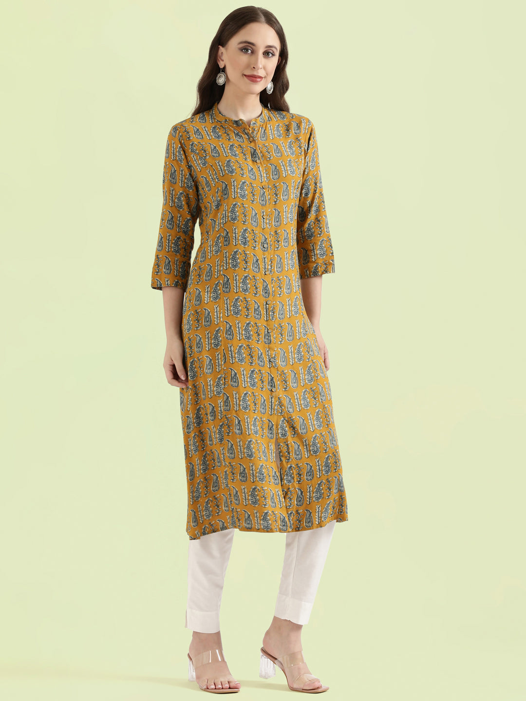 Viscose Paisley Print A-Line Kurta