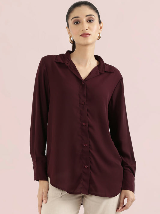 Crepe Classic Collar Long Shirt