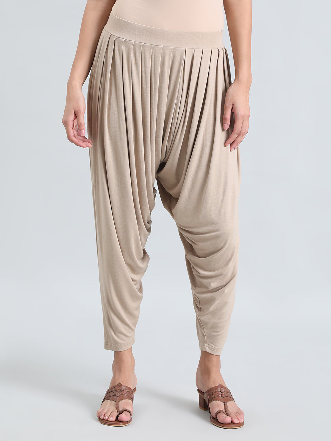 Dark Beige Viscose Stretch Patiala