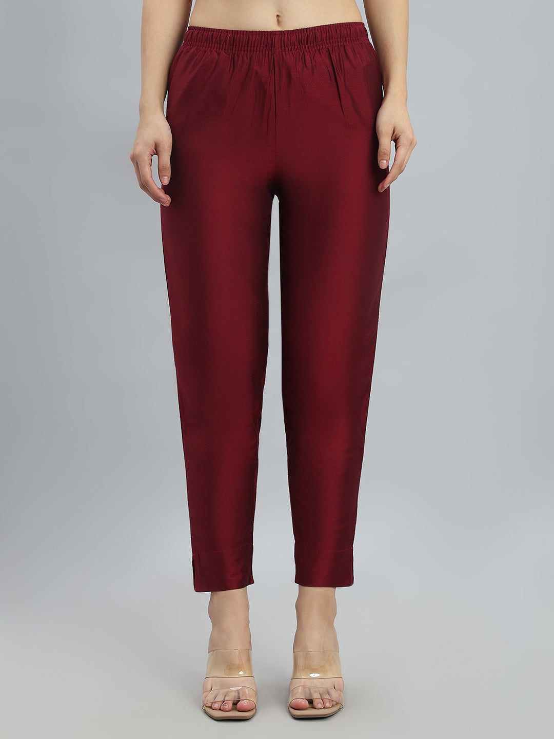 Plum Poly Modal Metallic Pants
