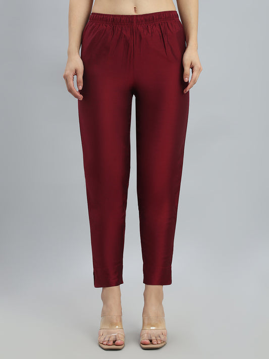 Plum Poly Modal Metallic Pants