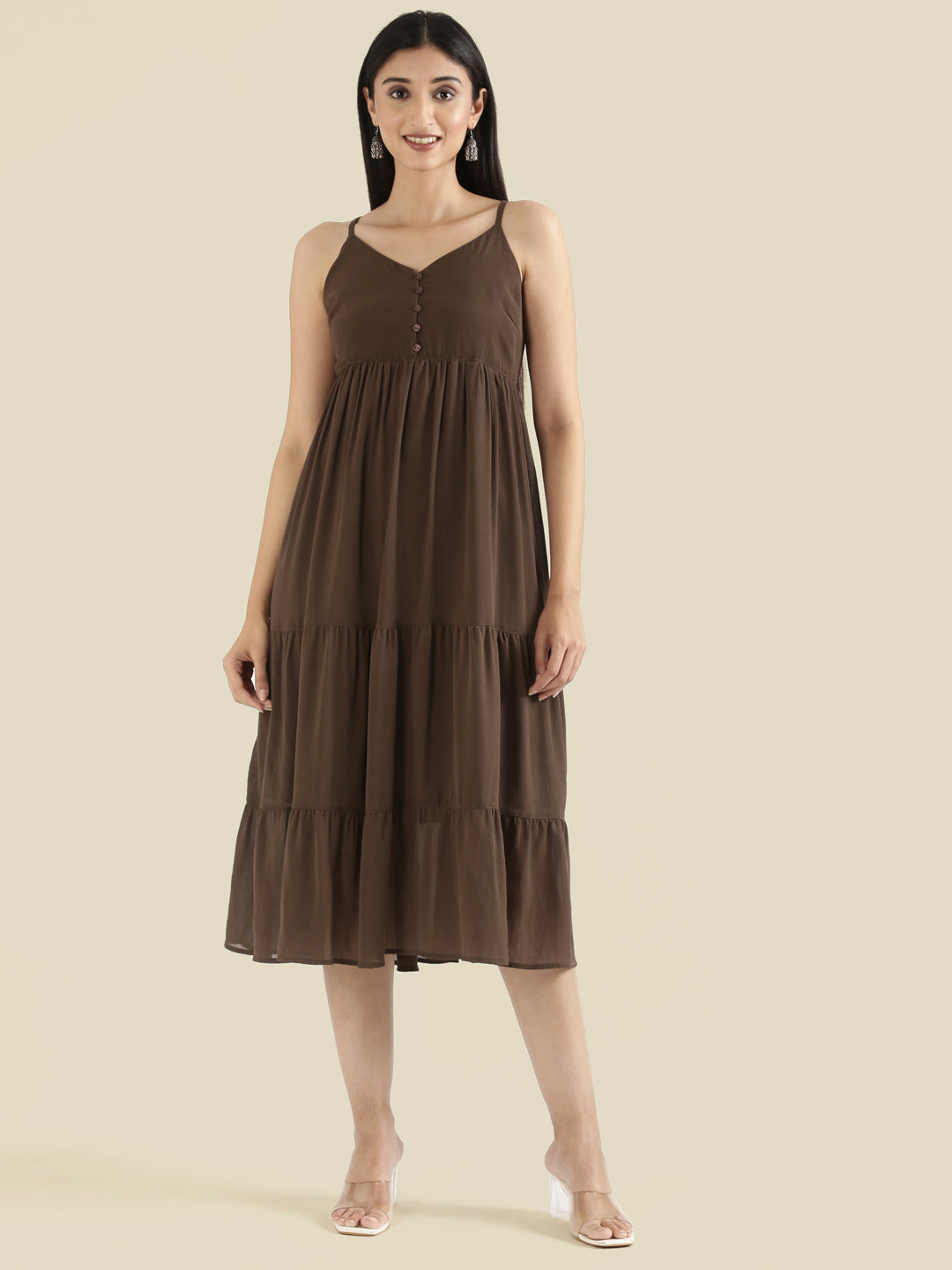 Georgette V-Neck Slip Dress