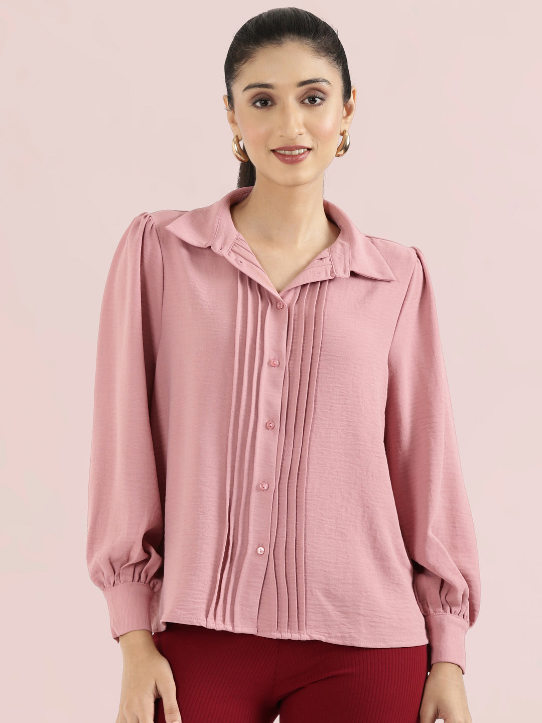 Hammered Classic Collar Pintuck Shirt