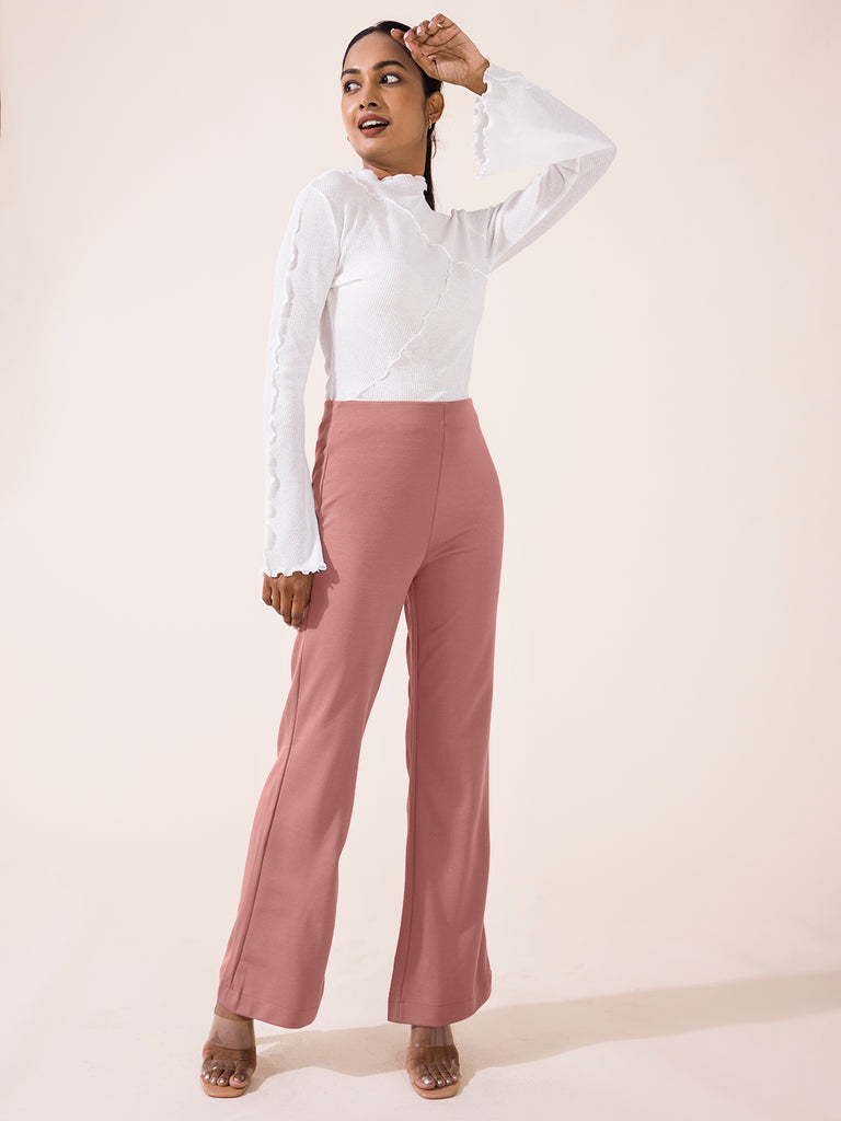 Dusty Rose Suede Big Bells  Bell bottoms outfit, Flattering pants