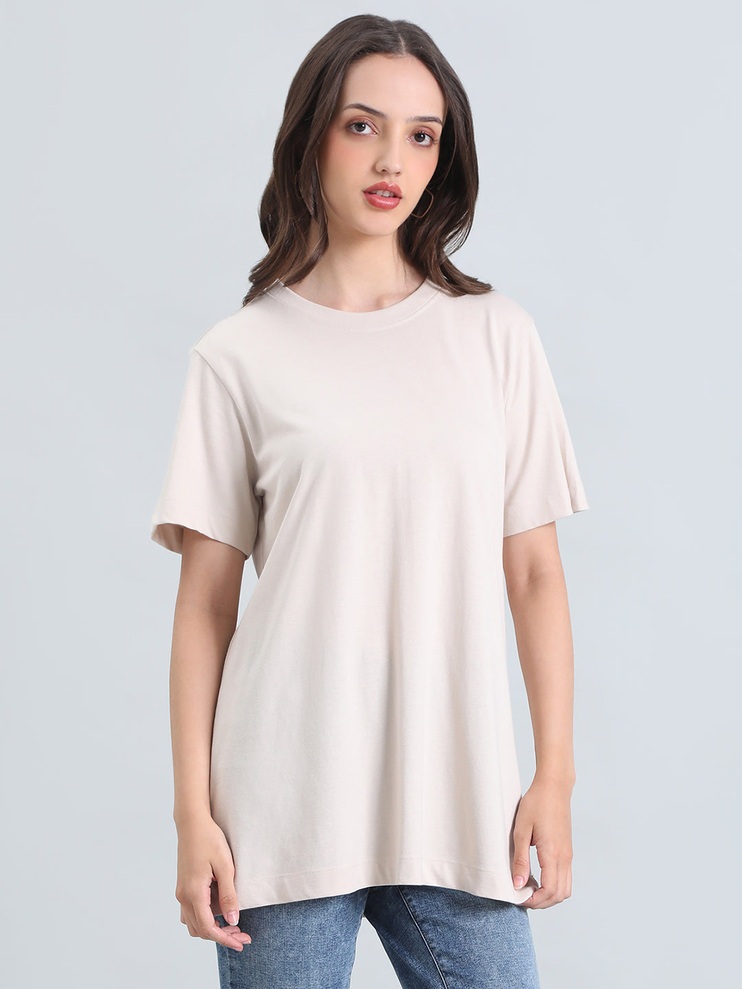 Cotton Jersey Crew Neck Regular Long T-Shirt