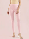 Pastel Pink Cotton Stretch Ankle Length Leggings