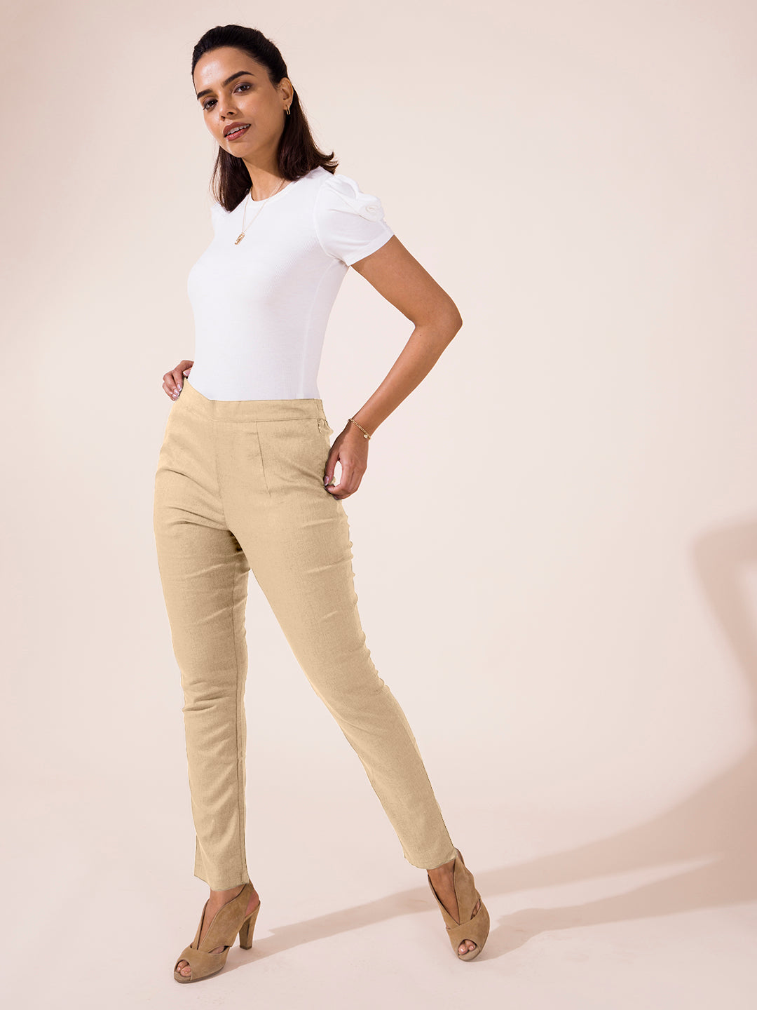 Wheat Linen Pencil Pant