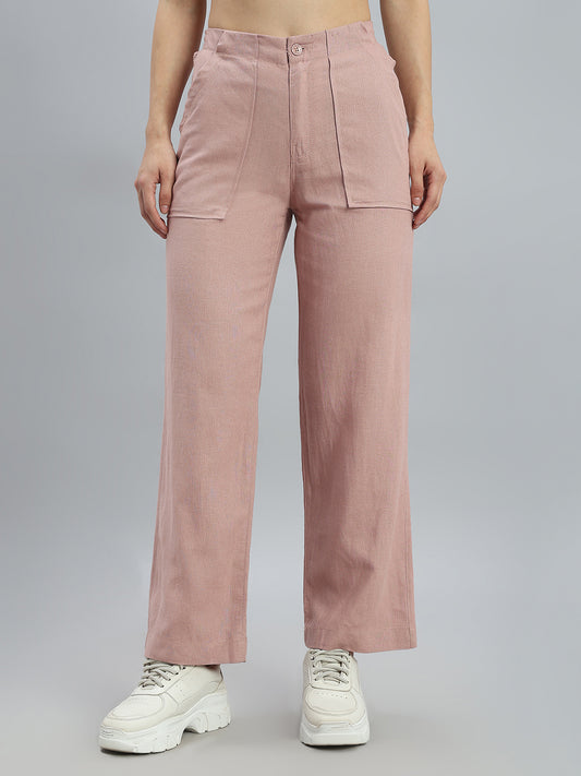 Dusty Pink Linen Cargo Pants