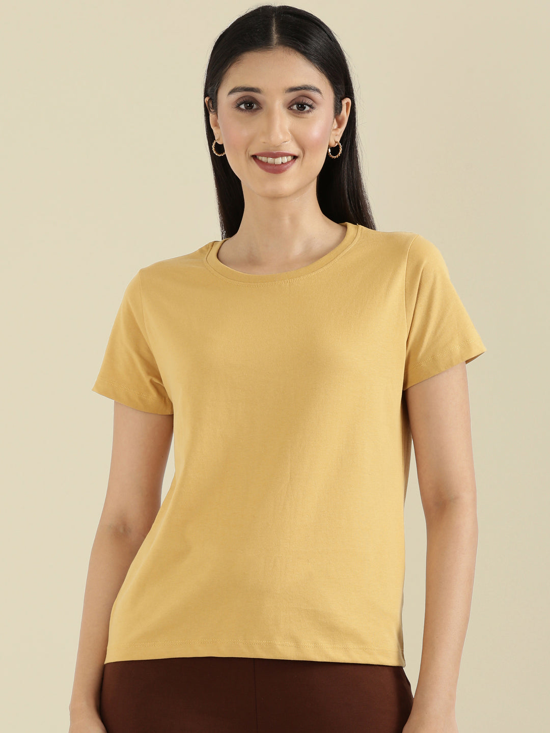 Cotton Jersey Crew Neck Slim Fit T-Shirt