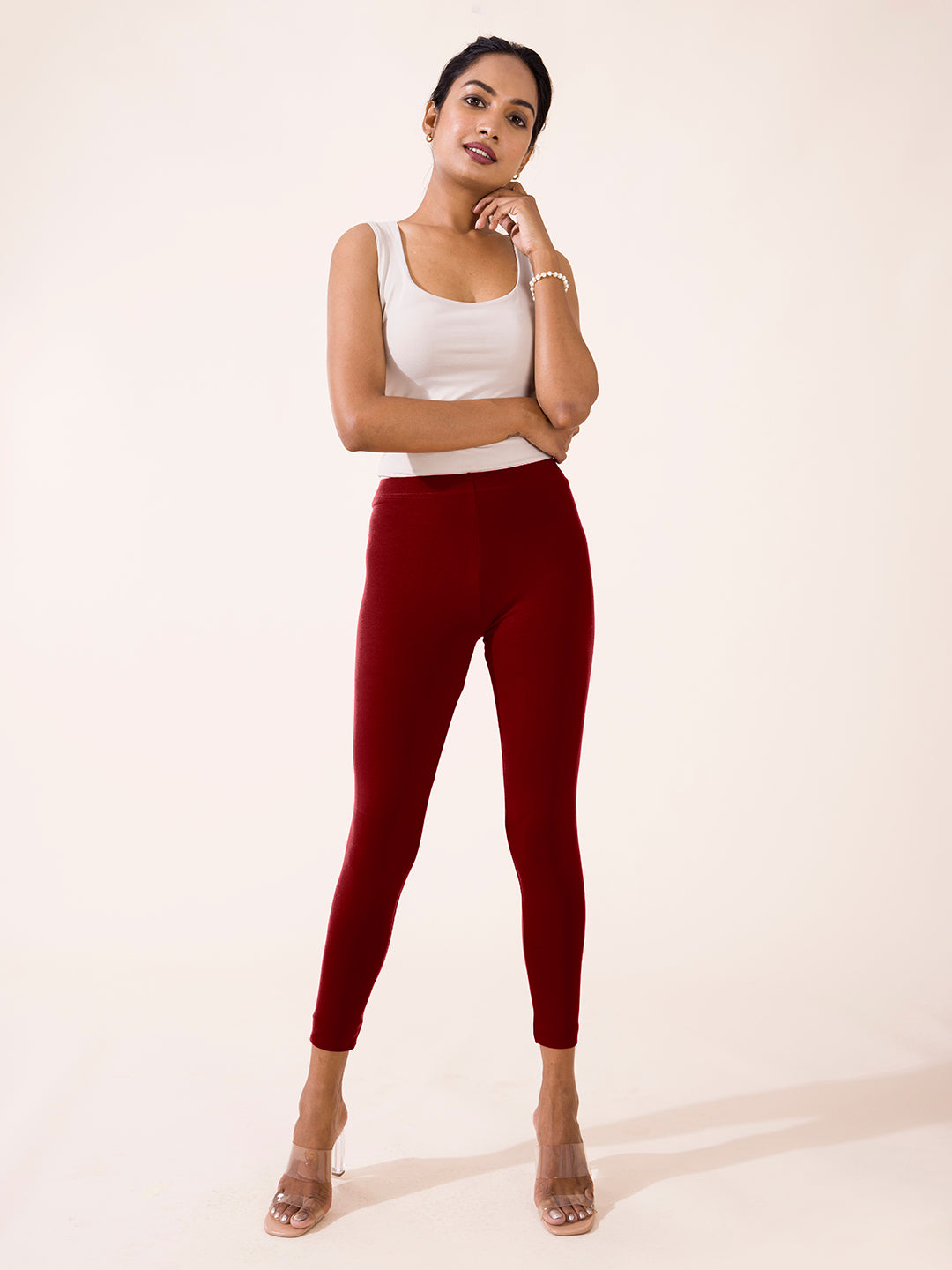 High Waist Grey Solid Women Maroon Tights, Slim Fit at Rs 230 in New Delhi
