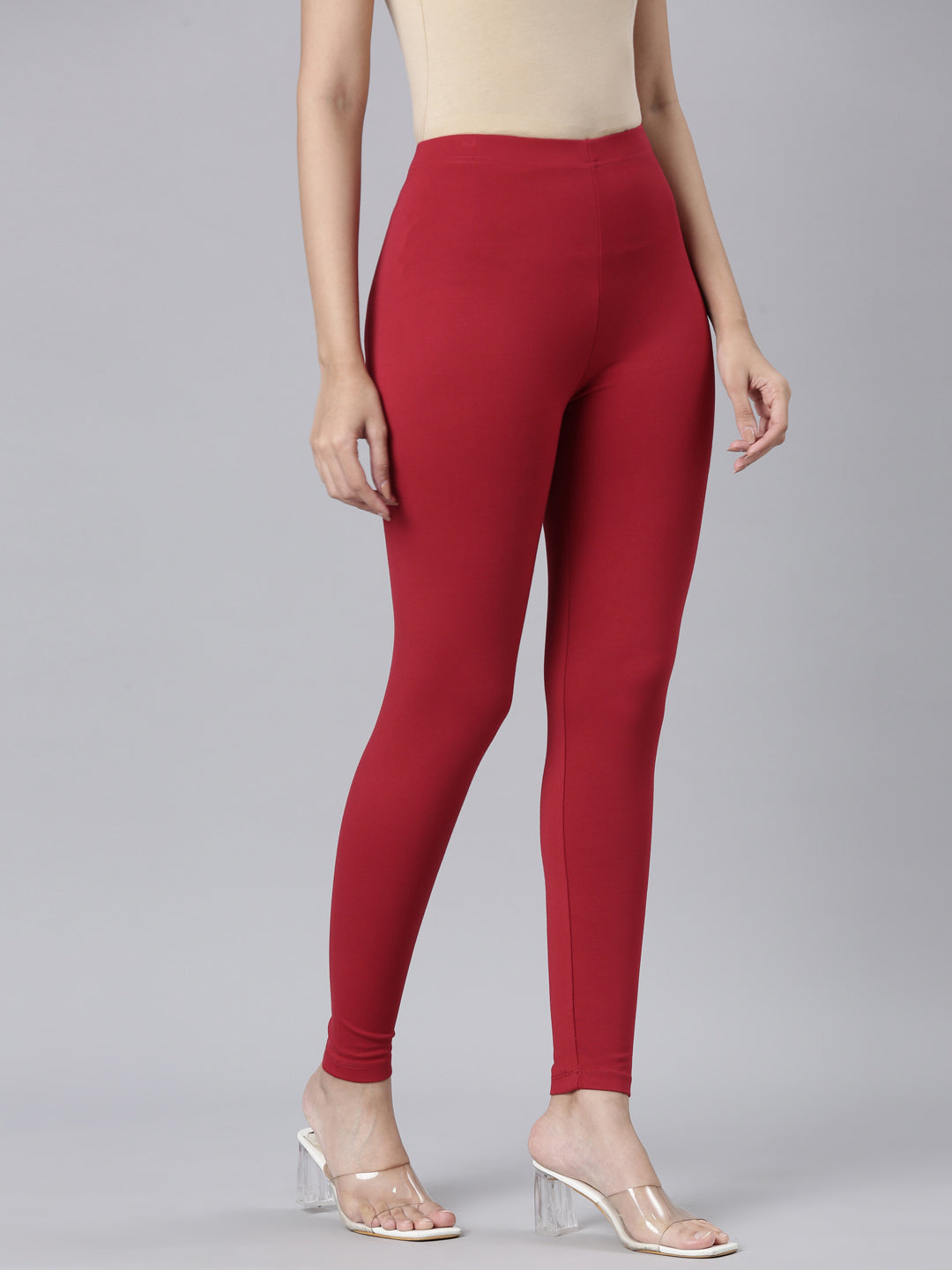 Dark Red Ponte Smart Fit Leggings